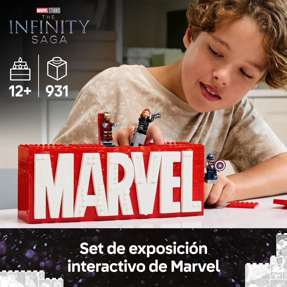 Lego Marvel Logotipo y Minifiguras 76313