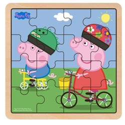 Puzzle Peppa Pig bicicleta de madera Barbo-Toys