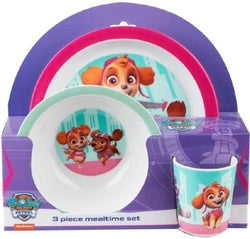 Vajilla infantil Paw Patrol rosa marca Barbo-Toys en 3 piezas