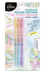 Set 3 Marcadores Doble Punta 6 Colores Pastel | Kidea | Pack 12 Unidades