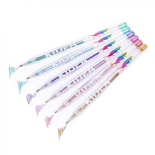 Set de 6 bolígrafos de gel perlados Kidea (Pack 24 uds)
