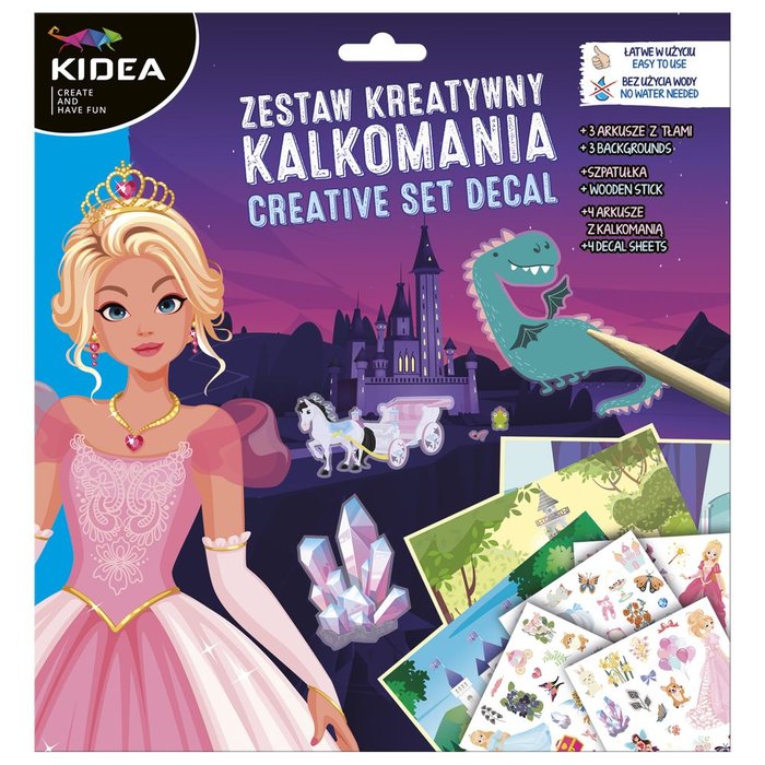 CALCOMANIA CREATIVA PRINCESAS KIDEA | KIDEA | ENVASE 24 UDS. UNIDAD | 5901130092550 Imagen principal del producto