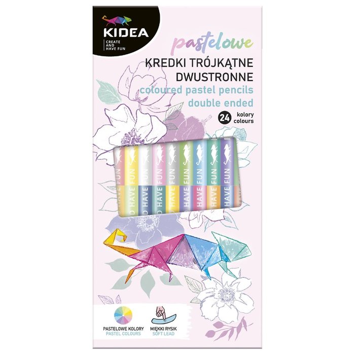 Set de 12 lápices de colores doble punta pastel KIDEA