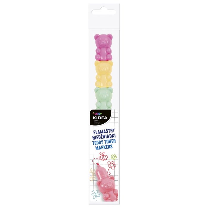 Marcadores con Forma de Oso Apilables Colores Pastel KIDEA