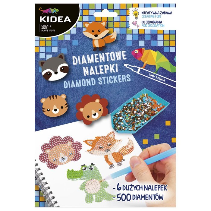 SET DE DIAMANTES ADHESIVOS + CUADERNOS PARA CREAR ANIMALES | KIDEA | ENVASE 12 UDS. UNIDAD | 5901130098132 Imagen principal del producto
