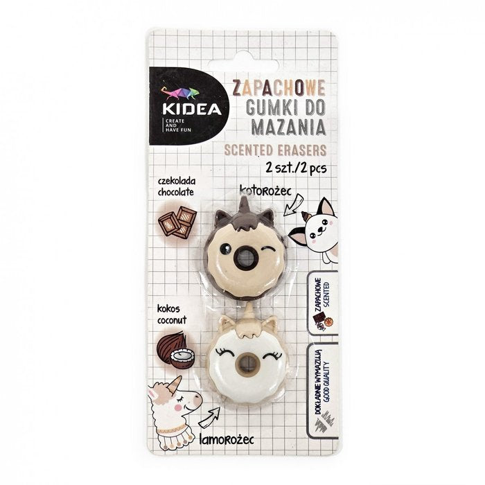 SET 2 GOMAS PERFUMADAS CHOCOLATE Y COCO | 12 UNIDADES | (KIDEA)