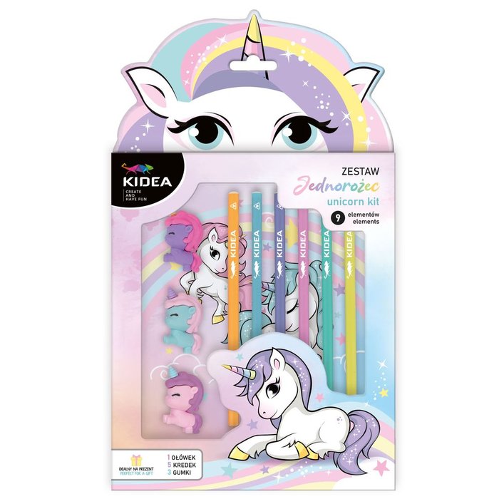 Set de 6 Lapices Unicornios con Toppers Intercambiables KIDEA