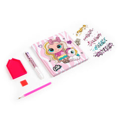 DIARIO CON CANDADO Y BOLIGRAFO + DIAMANTES DECORATIVOS CUTE | 1 UNIDADES | (KIDEA)