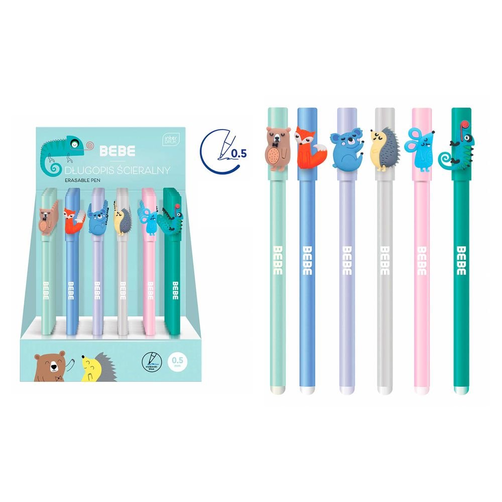 Exp. 36 Bolígrafo Borrable Topper Animalitos Colección Bebe Marca Inter Druk