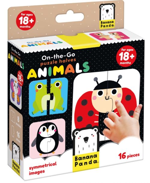 On The Go Puzzle Halves Animals Banana Panda Pack 18+ Meses