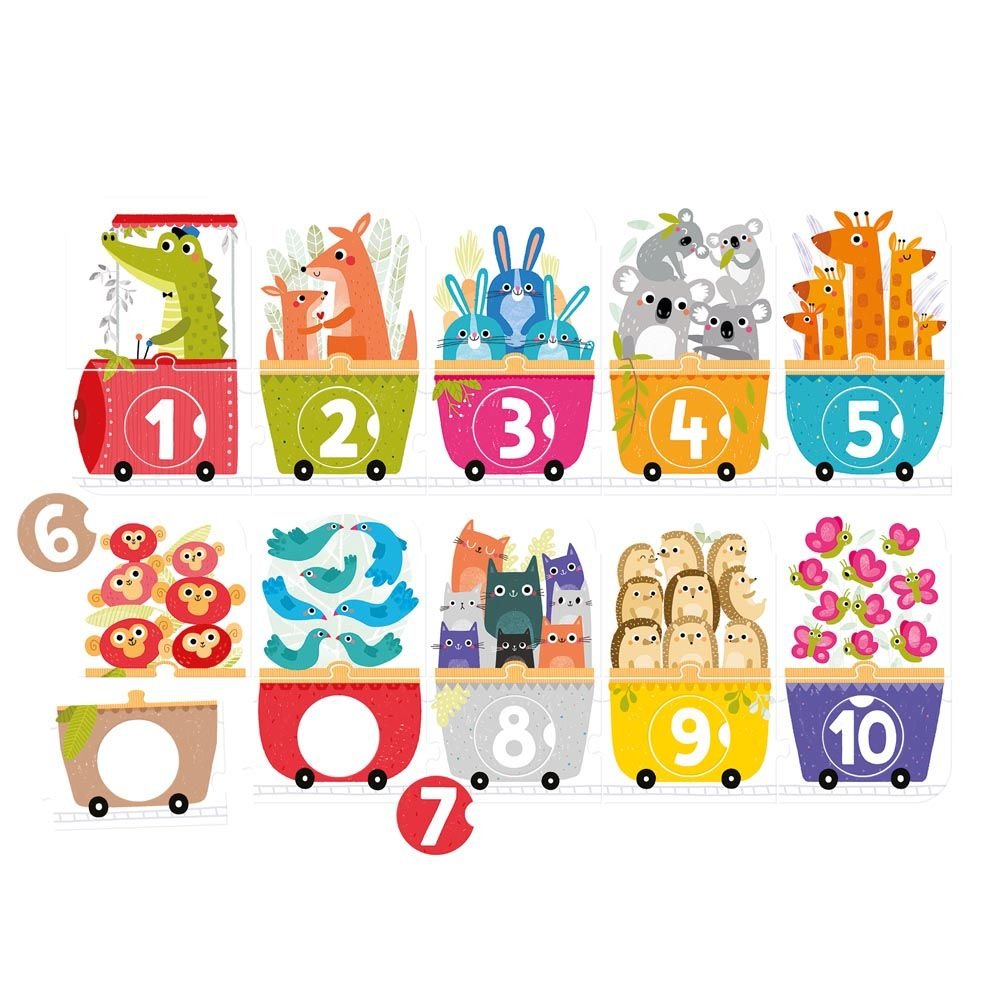 Juego Educativo Make-a-Match Puzzle Number Train