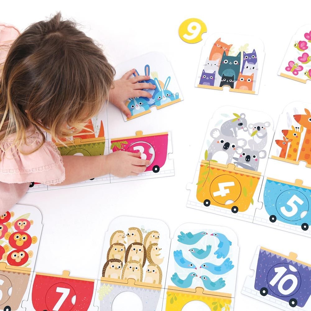 Juego Educativo Make-a-Match Puzzle Number Train
