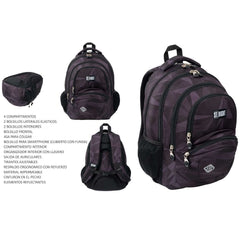 MOCHILA ESCOLAR GEOMETRIC GREY 42X30X19 CM | MAJEWSKI