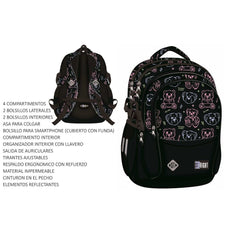 MOCHILA ESCOLAR TROUBLE MAKER BEAR 43X32X21 CM | MAJEWSKI