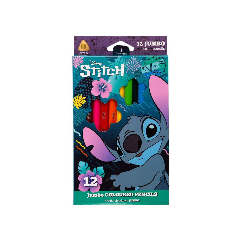 LAPICES DE COLORES JUMBO 12 UNIDADES STITCH | 1 UNIDADES | (COOLPACK) Imagen principal del producto