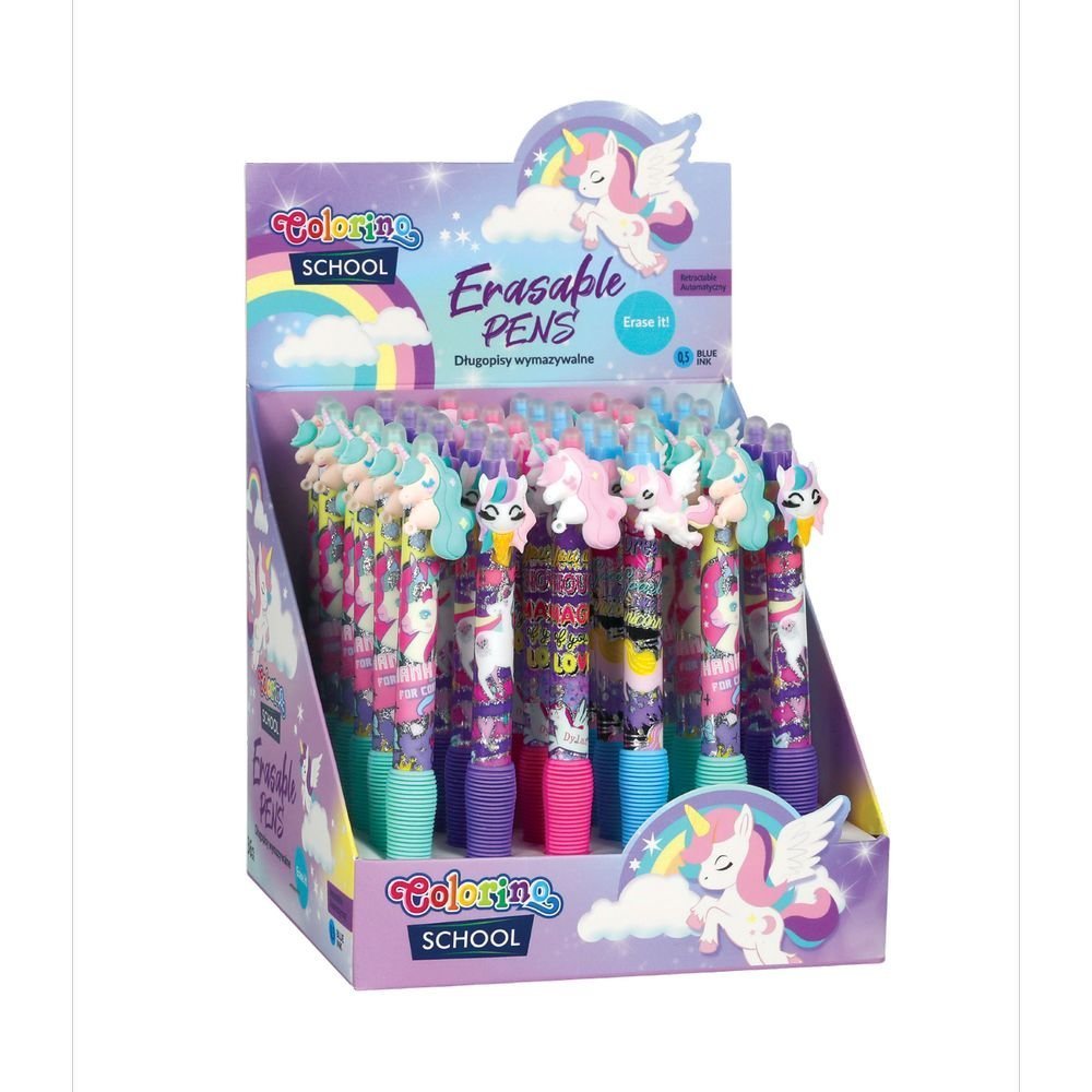 Expositor 36 Bolígrafos Borrables Rainbow Unicorns COOLPACK