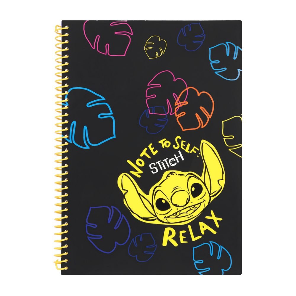 Cuaderno A4 Espiral 100 Hojas Cuadricula Stitch Black Relax COOLPACK Imagen principal del producto
