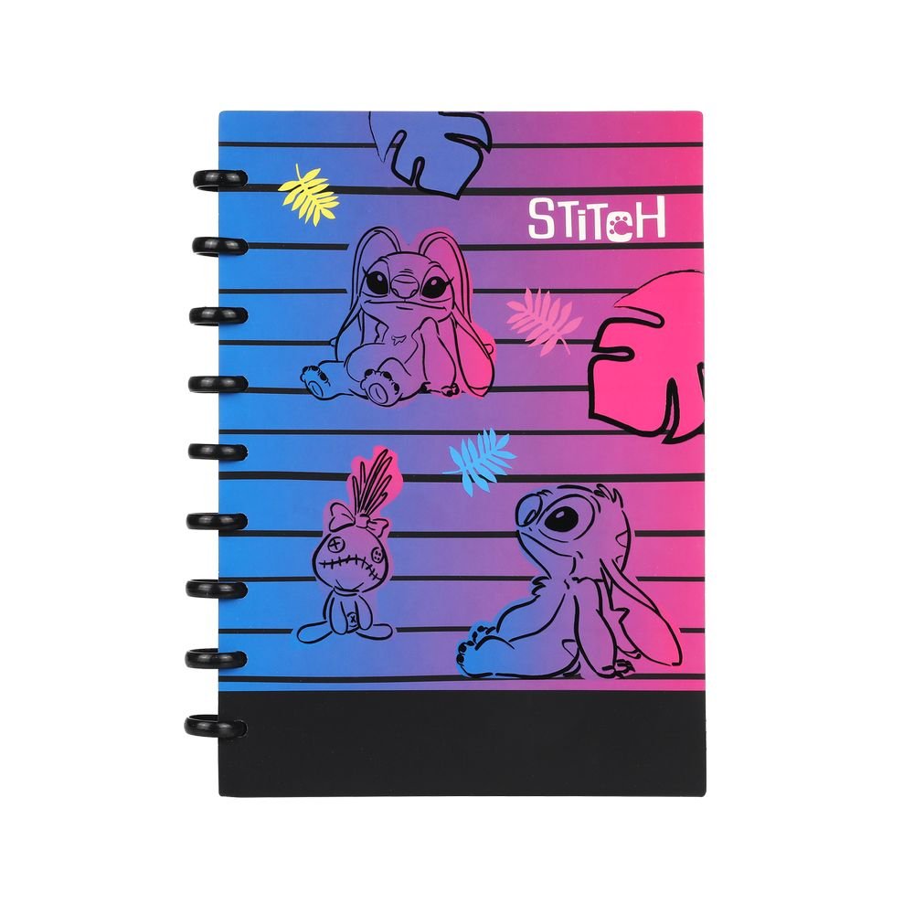 Cuaderno Anillas B5 100 Hojas Cuadrícula Stitch Black Chill COOLPACK
