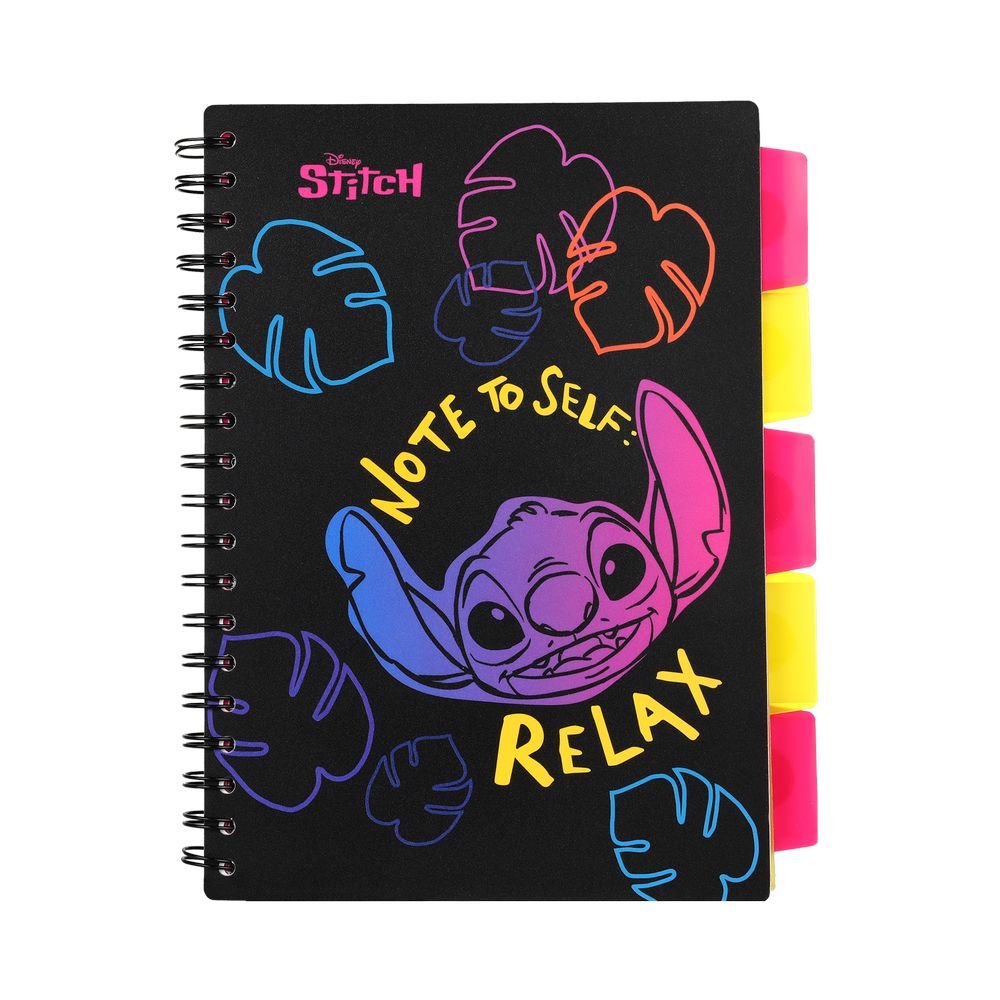 Project Notebook B5 100 Hojas Cuadricula Stitch Black Relax Imagen principal del producto