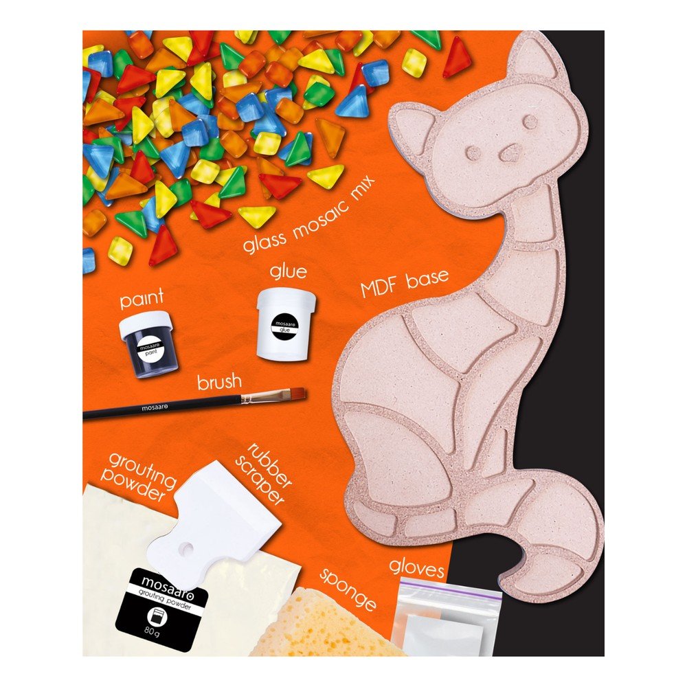 Kit Creativo Gato Mosaico de Cristal - Mosaaro Toysline