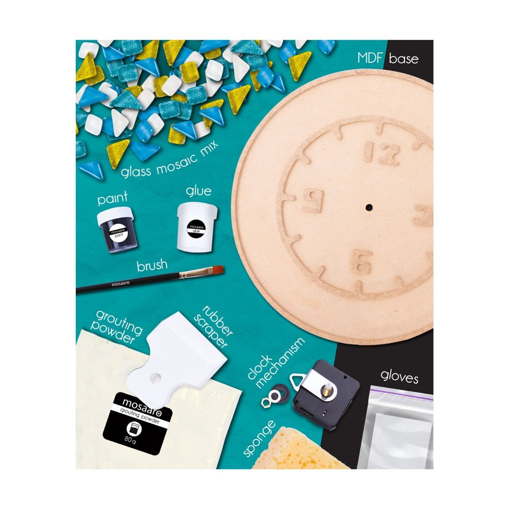 Kit creativo reloj mosaico cristal Mosaaro Toysline