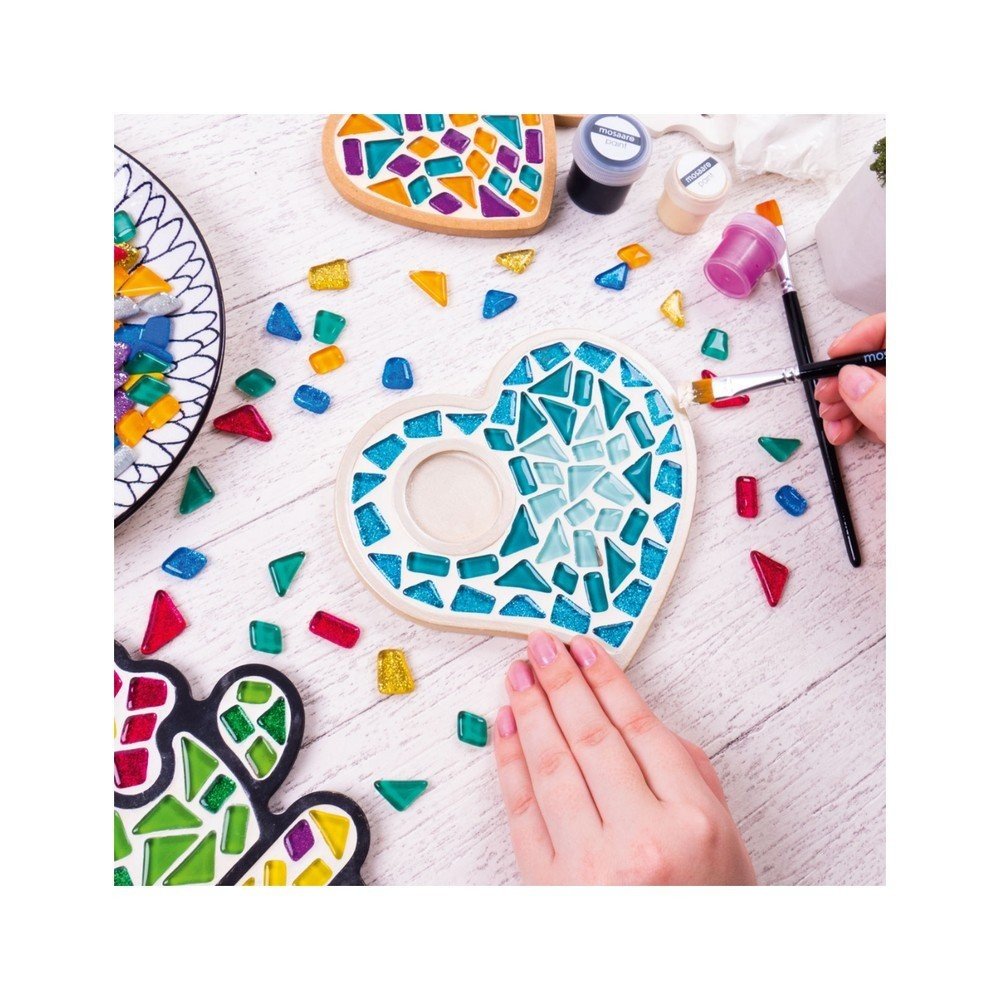 Kit creativo portavelas corazón mosaico cristal