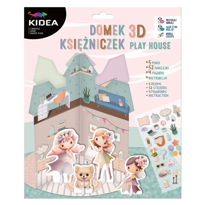 Set Casita Carton Montable con Personajes Colores Pastel Kidea Imagen principal del producto