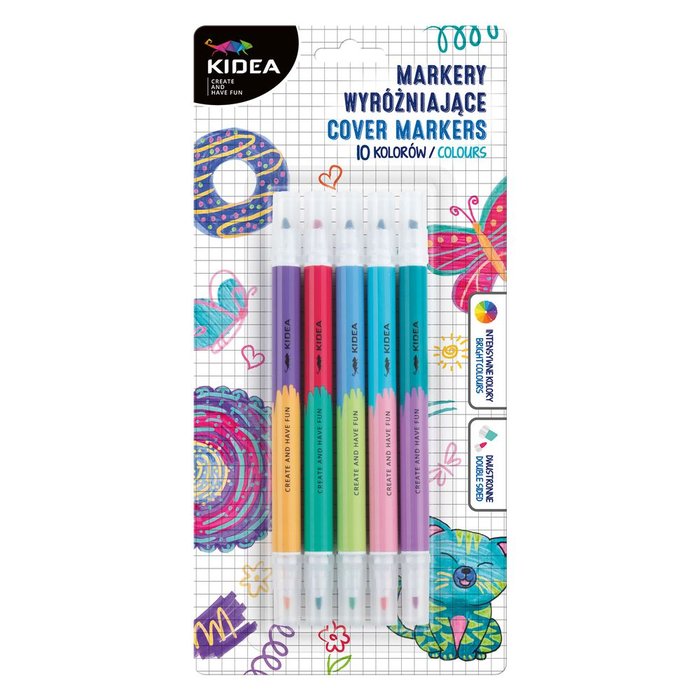 Set 5 Rotuladores Doble Punta Cover Markers Kidea