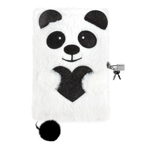 DIARIO PELUDO CON CANDADO OSO PANDA | 1 UNIDADES | (KIDEA)