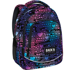 MOCHILA TRIPLE ESCOLAR BACK UP CORAZONES NEON | DERFORM