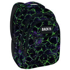 MOCHILA TRIPLE ESCOLAR BACK UP MANCHAS VERDE NEON | DERFORM