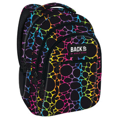 MOCHILA TRIPLE ESCOLAR BACK UP MANCHAS COLORES NEON | DERFORM