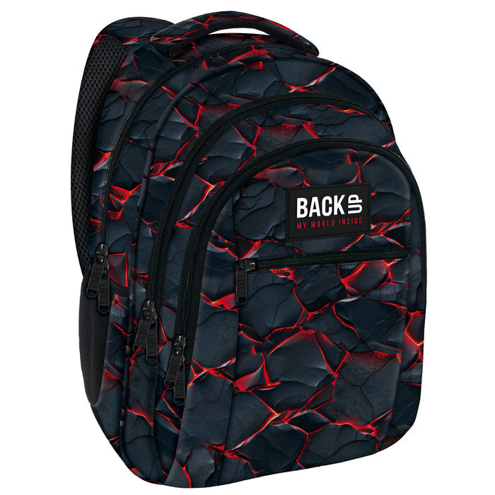 MOCHILA TRIPLE ESCOLAR BACK UP PIEDRAS VOLCANICAS | DERFORM Imagen principal del producto