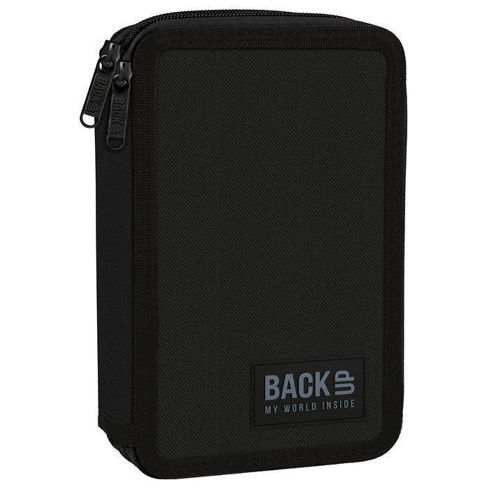PLUMIER DOBLE CON RELLENO NEGRO BASICO | DERFORM
