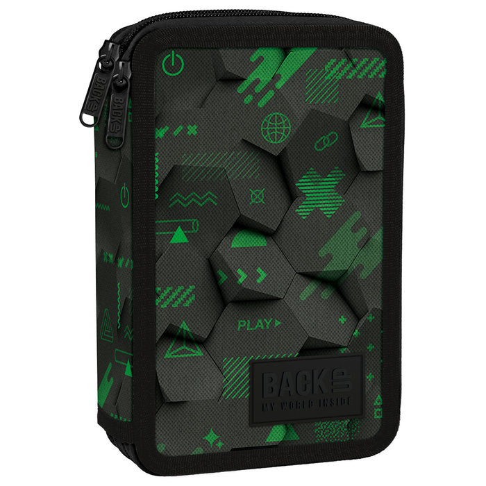 PLUMIER DOBLE CON RELLENO SIMBOLOS NEON | DERFORM