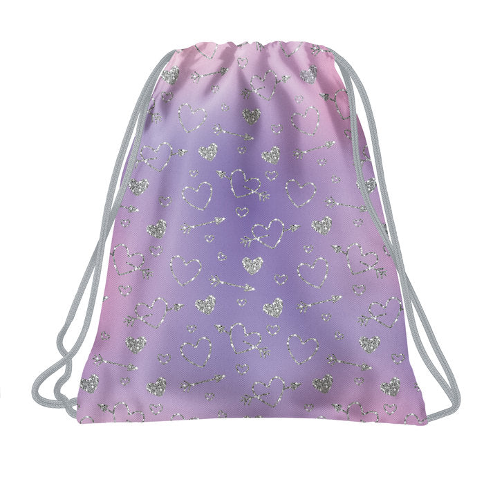 SACO DE CUERDAS CORAZONES Y FLECHAS PLATEADAS | DERFORM