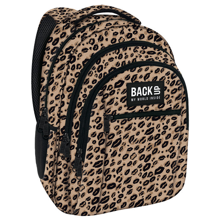 MOCHILA TRIPLE ESCOLAR BACK UP ANIMAL PRINT KISSES | DERFORM Imagen principal del producto
