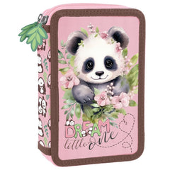 PLUMIER DOBLE RELLENO CON ORGANIZADOR OSO PANDA PINK | DERFORM