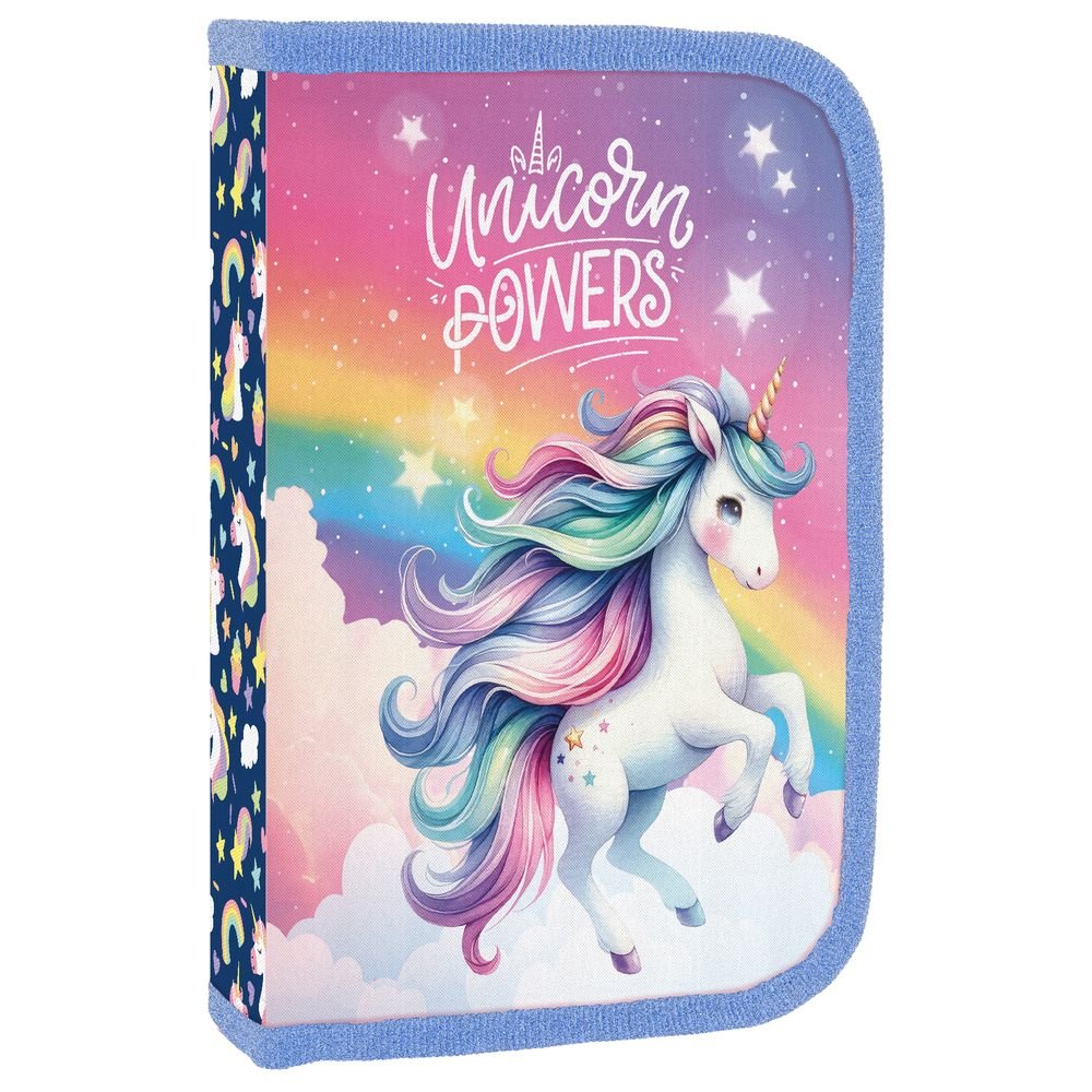 PLUMIER SIMPLE RELLENO CON ORGANIZADOR UNICORNIO ARCOIRIS | DERFORM