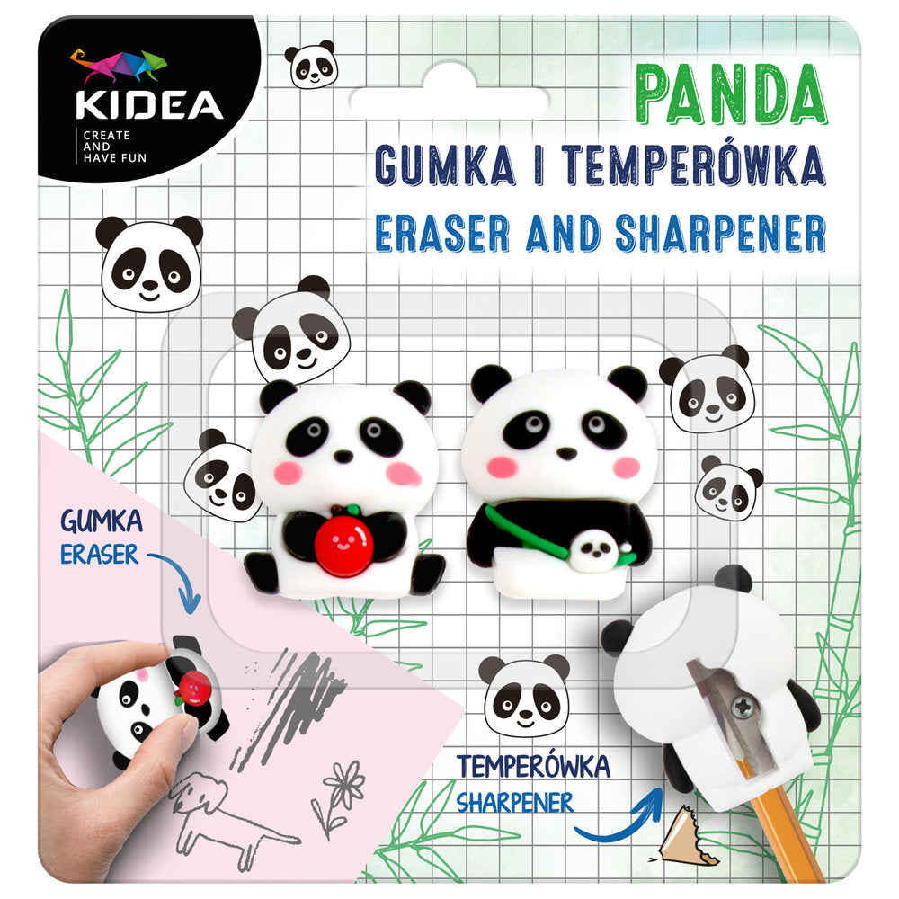 BLISTER 2 AFILABORRAS PANDA KAWAII | 12 UNIDADES | (KIDEA) Imagen principal del producto