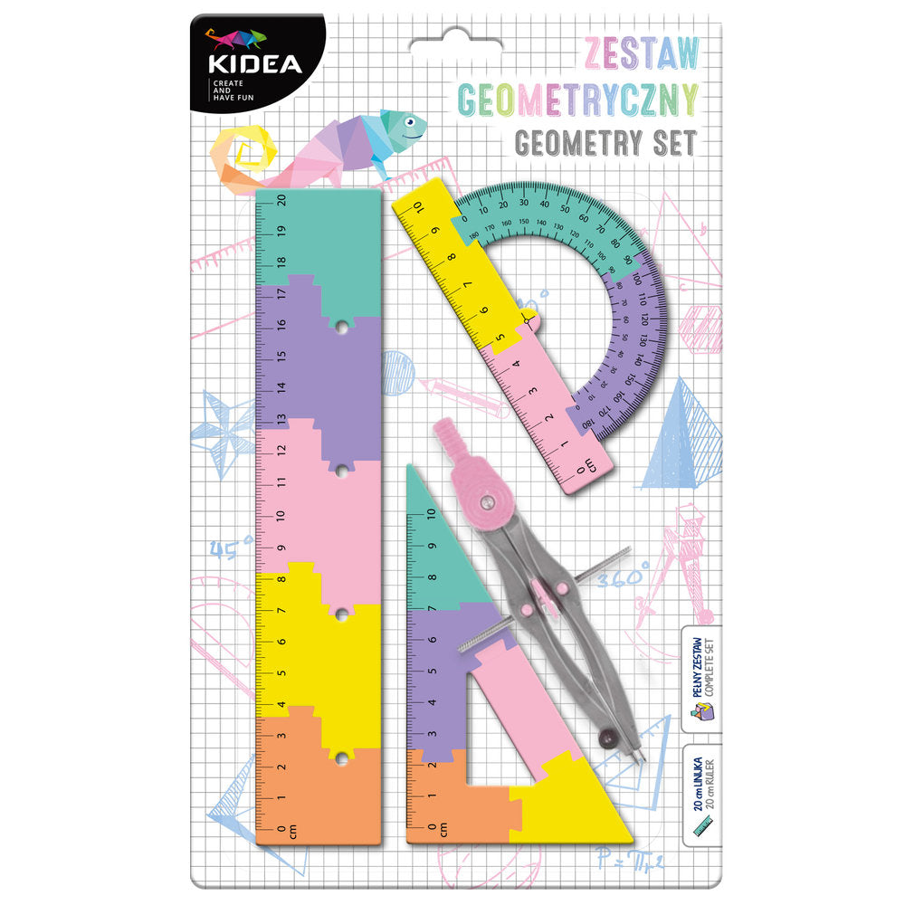 Set Juego de Reglas y Compas Pastel Kidea Imagen principal del producto