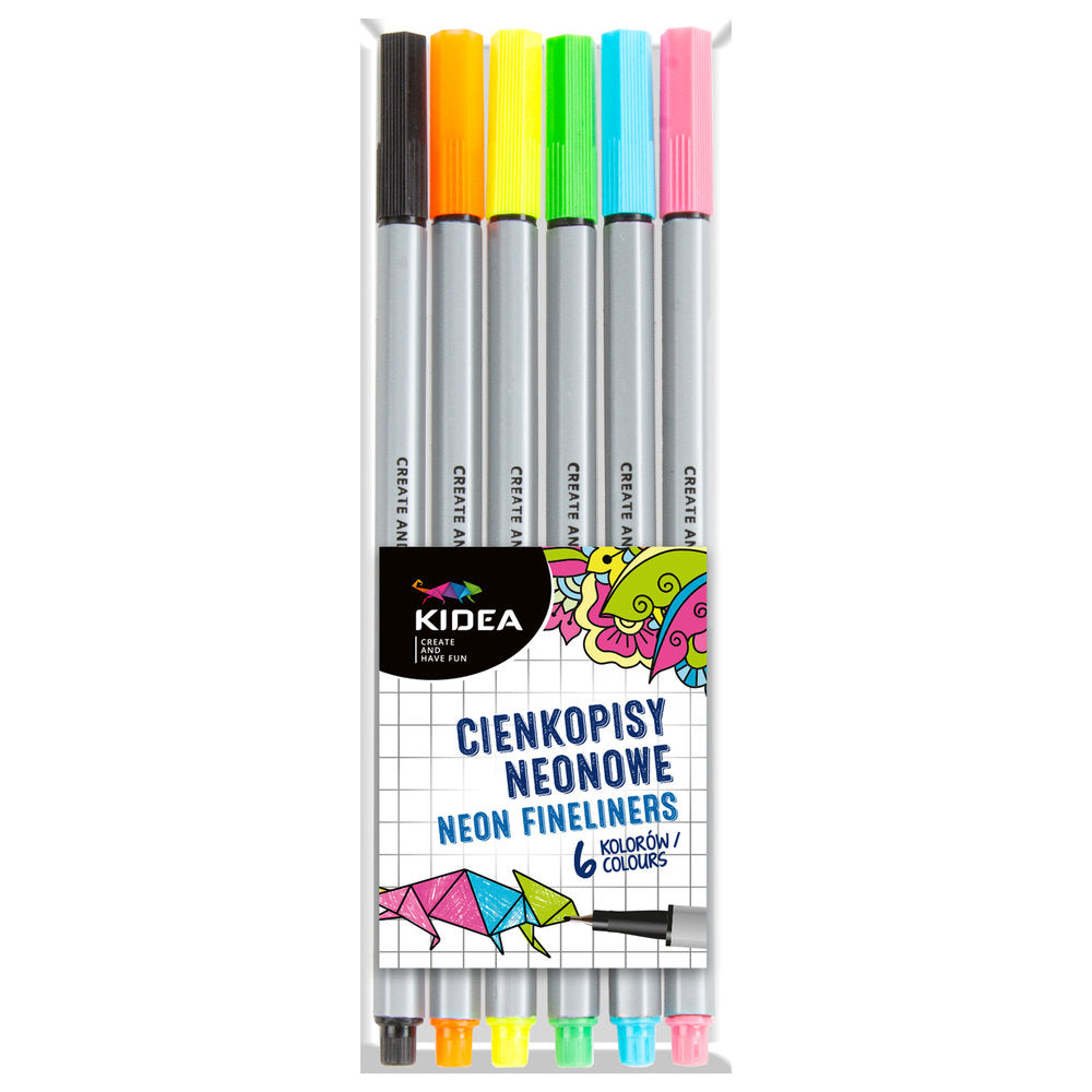 Set 6 Rotuladores Punta Fina Colores Neon Kidea Imagen principal del producto