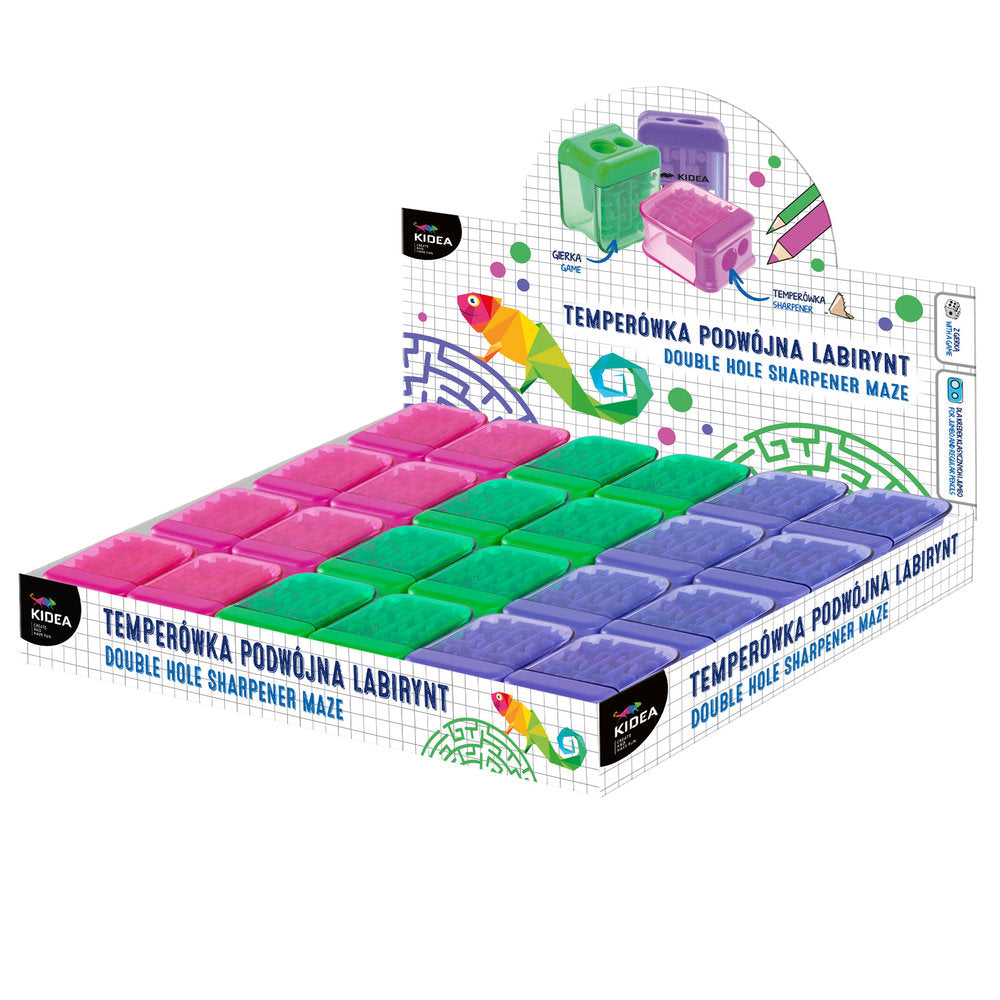 Sacapuntas con depósito transparente colores surtidos Kidea