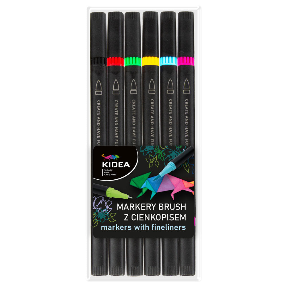 Set 6 Rotuladores Punta Fina Brush Marker KIDEA Imagen principal del producto