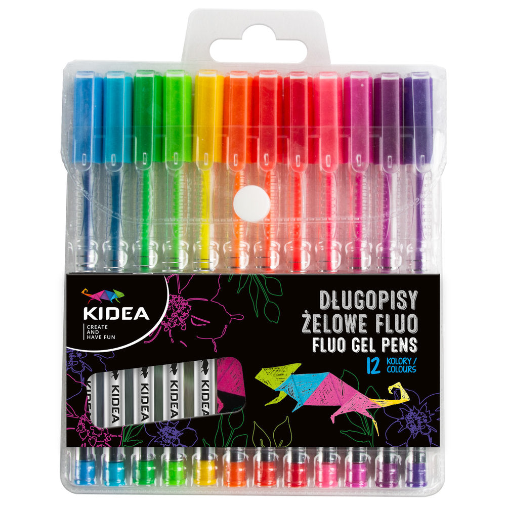 Set 12 Bolígrafos Gel Colores Fluor Kidea