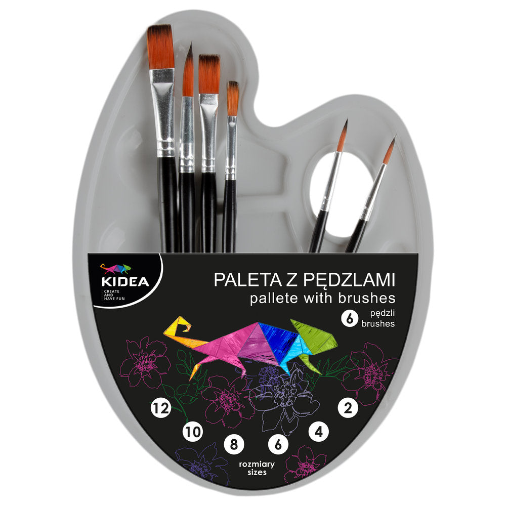 JUEGO DE PALETA CON PINCELES 7 PZAS | KIDEA | 1 UNIDAD | 5906601706936