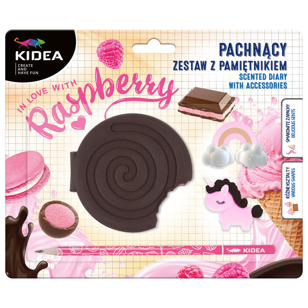 Set diario y accesorios con formas perfumado frambuesa Kidea Imagen principal del producto