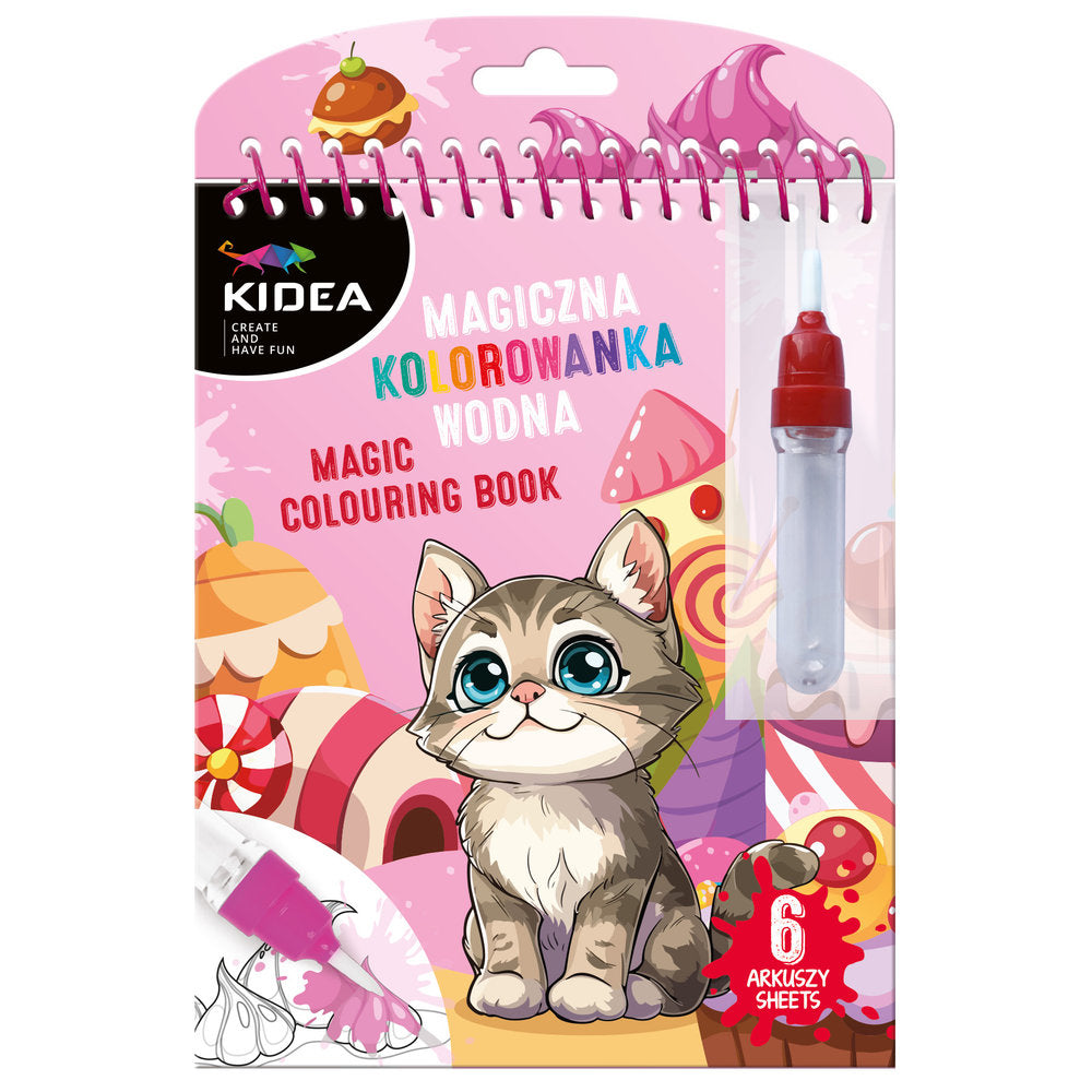 LIBRO MAGICO PARA COLOREAR CON AGUA REUTILIZABLE VEHICULOS | KIDEA | 1 UNIDAD | 5906601707001