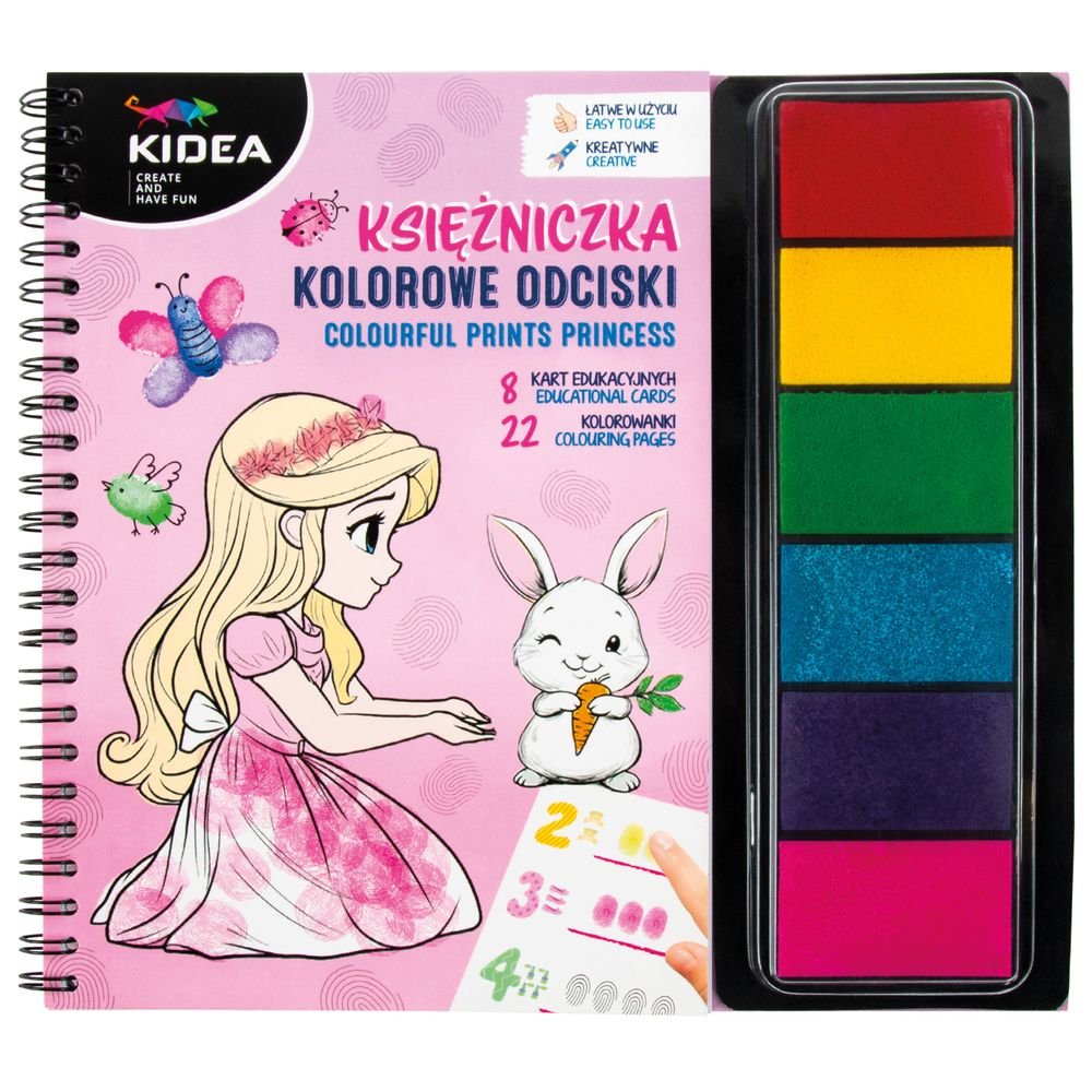 Set Cuaderno Actividades y Pintura Dedos Princesa KIDEA