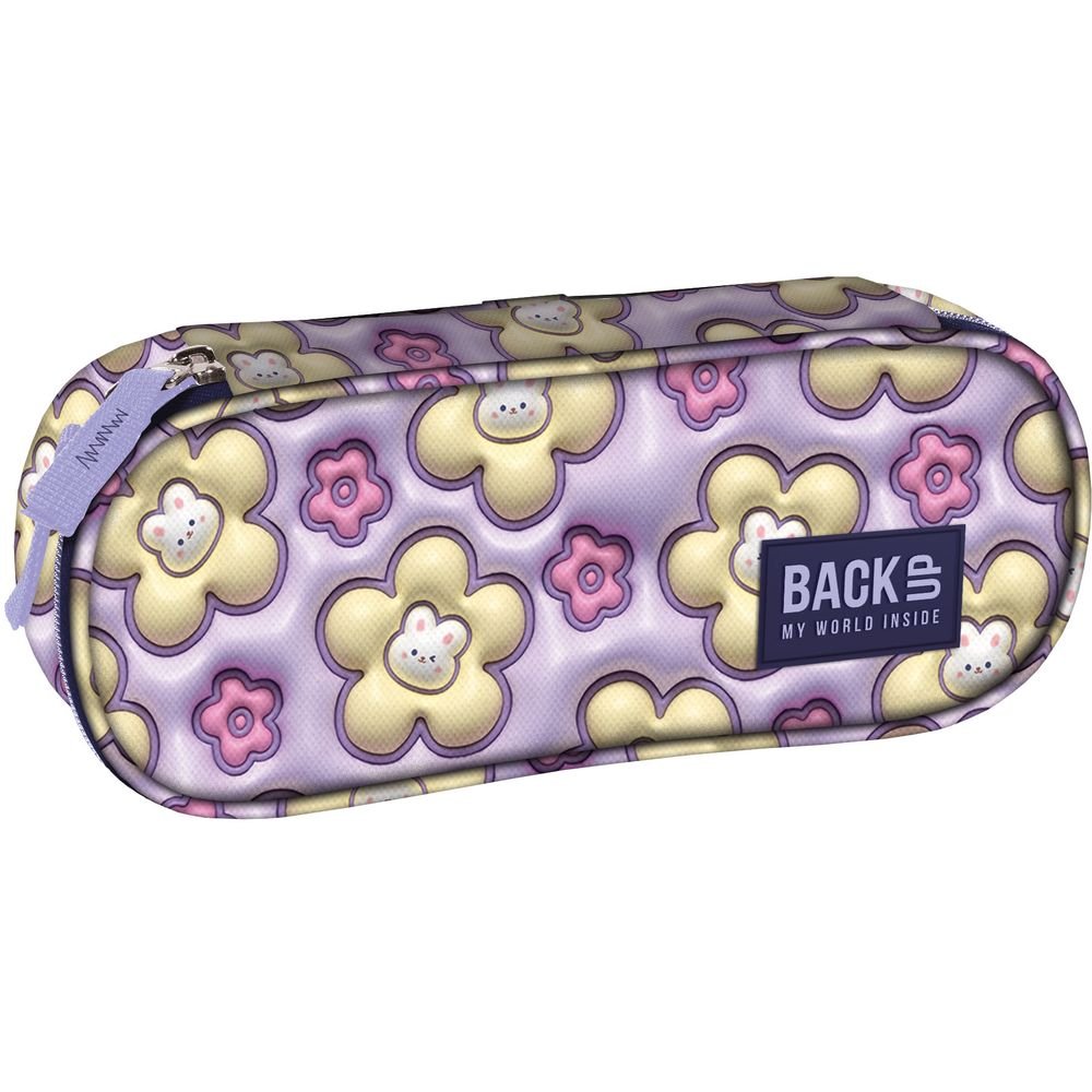 Portatodo ovalado 1 cremallera estampado flores 3D Kawaii DERFORM Imagen principal del producto